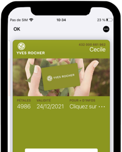 Phone screen that shows a loyalty card details